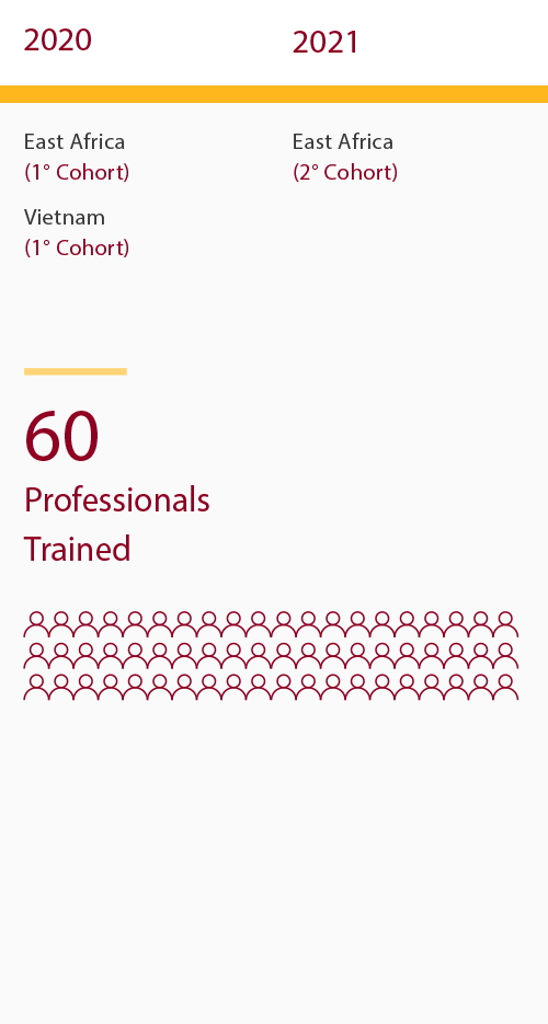 Infographic - 60 professionals were trained in East Africa and Vietnam between 2020 and 2021